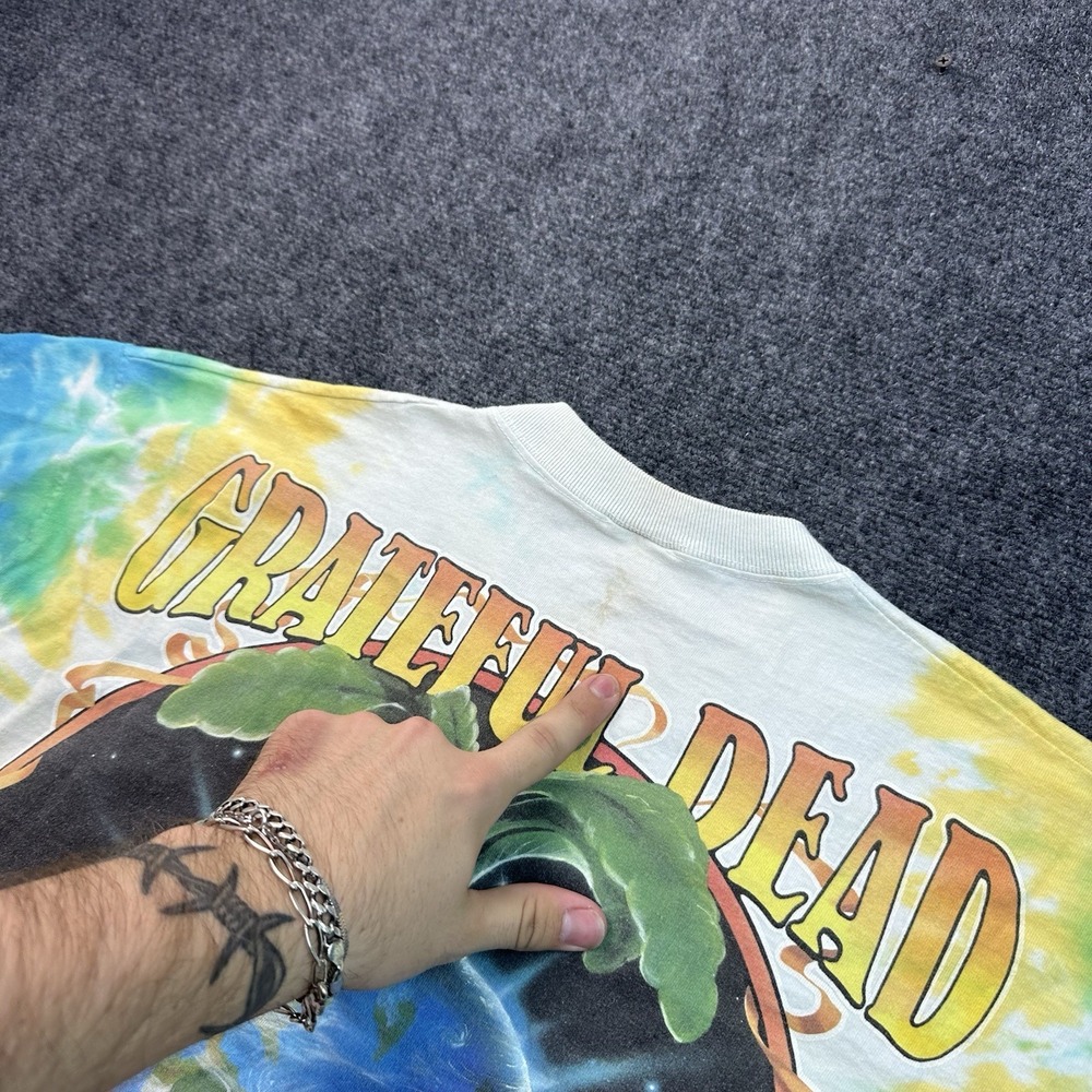 VTG 1996 Grateful Dead Let It Grow Tie Dye Concert T Shirt Mens Xl Liquid Blue - Picture 7 of 9